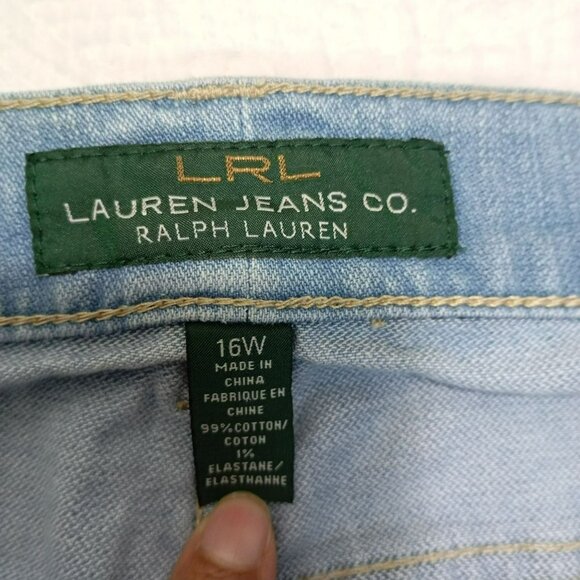 Ralph Lauren Womens Classic Denim Jeans Light Wash Plus Size 16W Straight Leg - Picture 2 of 8